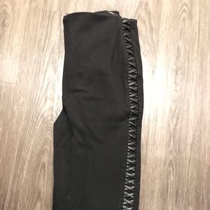 Lysse leggings w leather detailing down the side